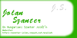 jolan szanter business card